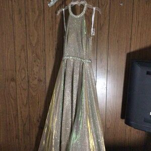 Camille la Vie Champagne halter dress